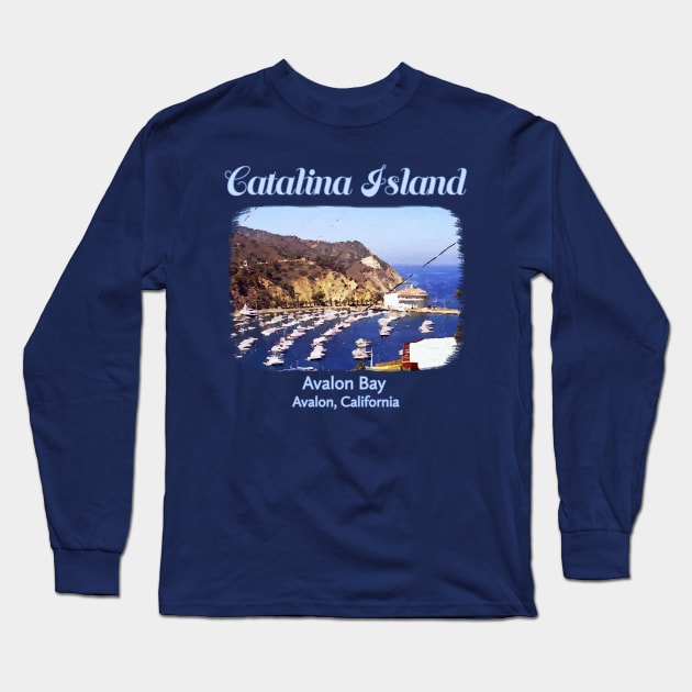 Catalina Island, Avalon Bay California Long Sleeve T-Shirt by jdunster